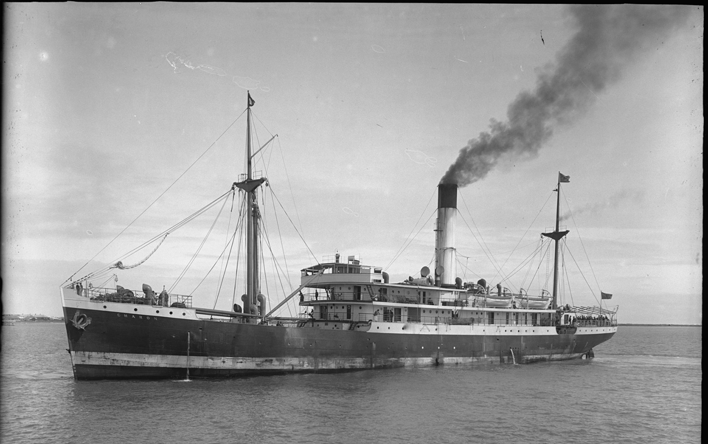 historical photo of a steam ship on Fremantle harbour circa 1907