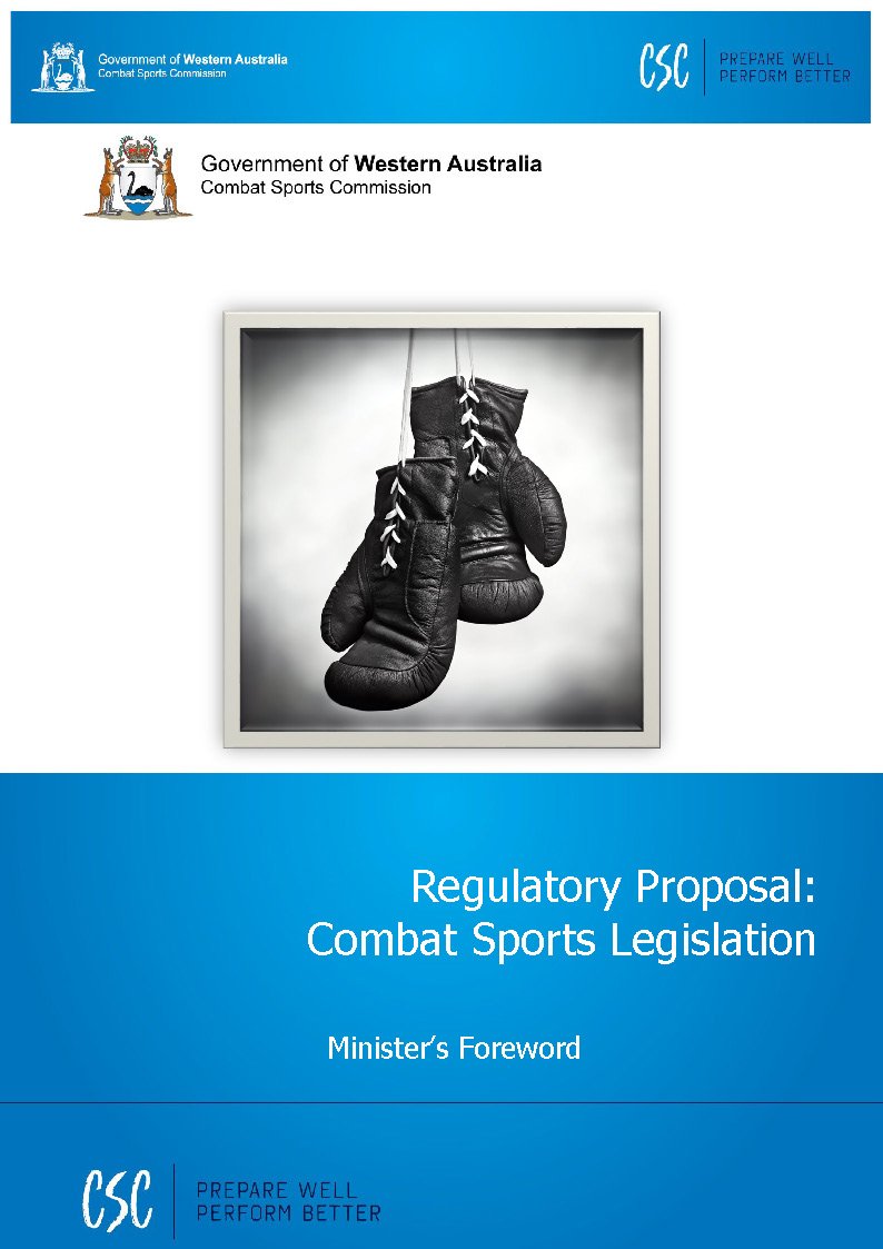 Regulatory Proposal: Combat Sports Legislation cover
