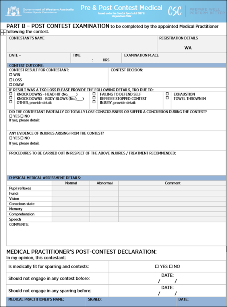 Post content examination form