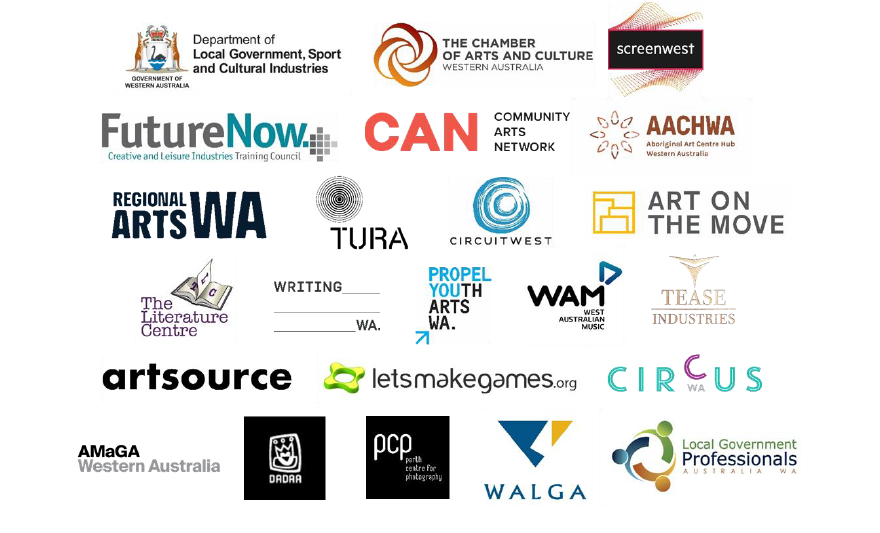 Western Australian creative industries: COVID-19 impacts -  partner organisations logos.