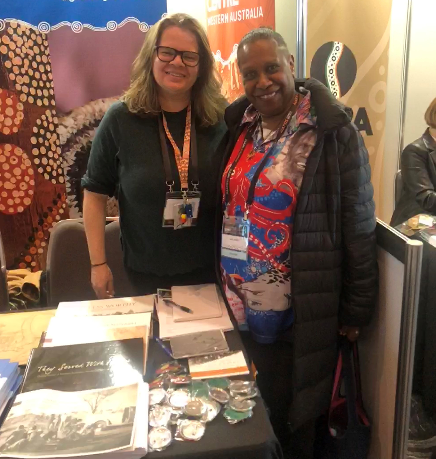 Photo (left to right): Aboriginal History Research Officer Casey Peterson with Gail Mabo.