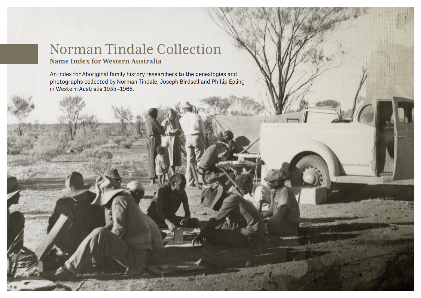 Norman Tindale Collection cover showing an old photograph