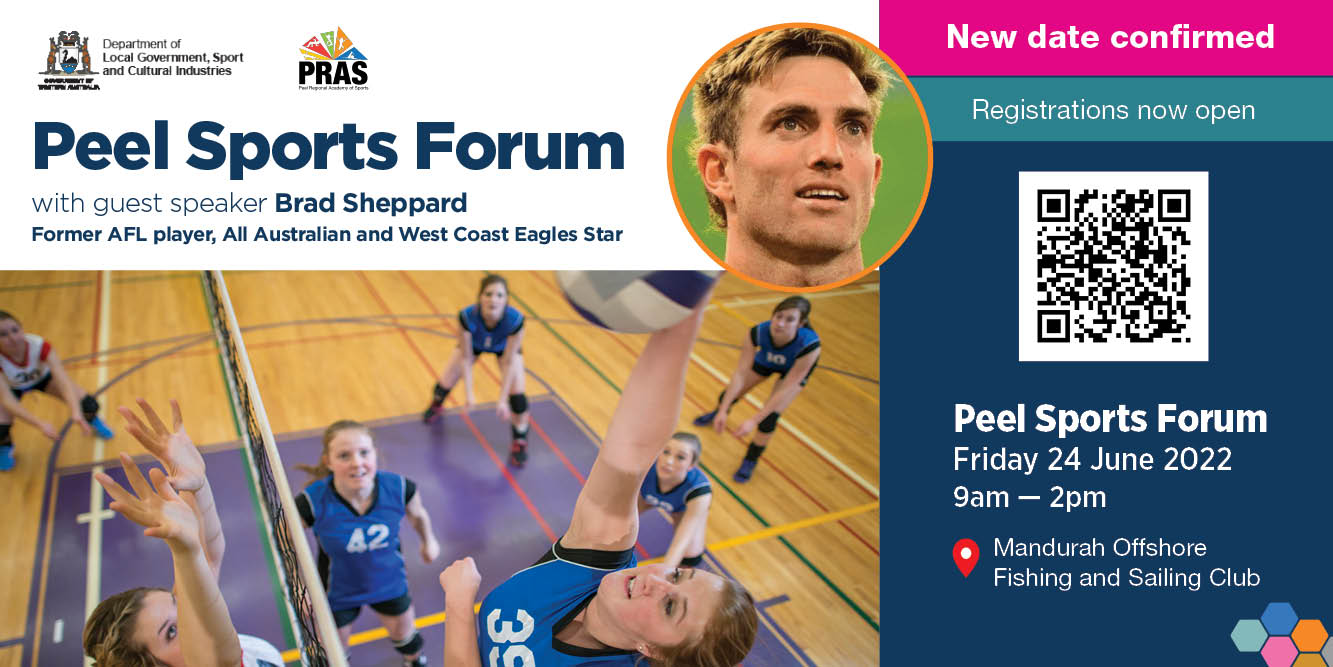 Promotional banner for the Peel Sports Forum Friday 24 June 2022