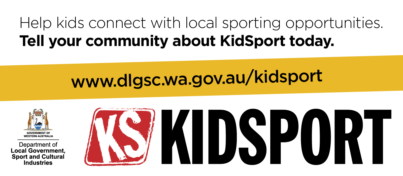 Graphic social media tile to promote KidSport