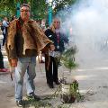 Community elder, Neville Collard doing a smoking ceremony
