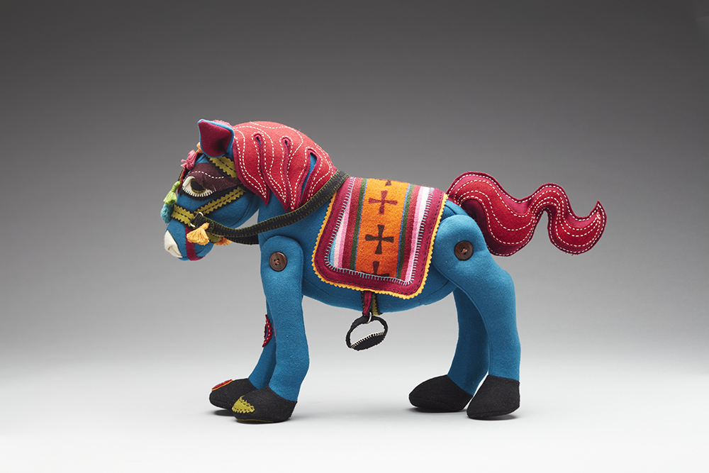 Tibetan Horse, by Susie Vickery, at Toy Stories, Midland Junction Arts Centre;  Perth; November 2021. Photo by Acorn Studio