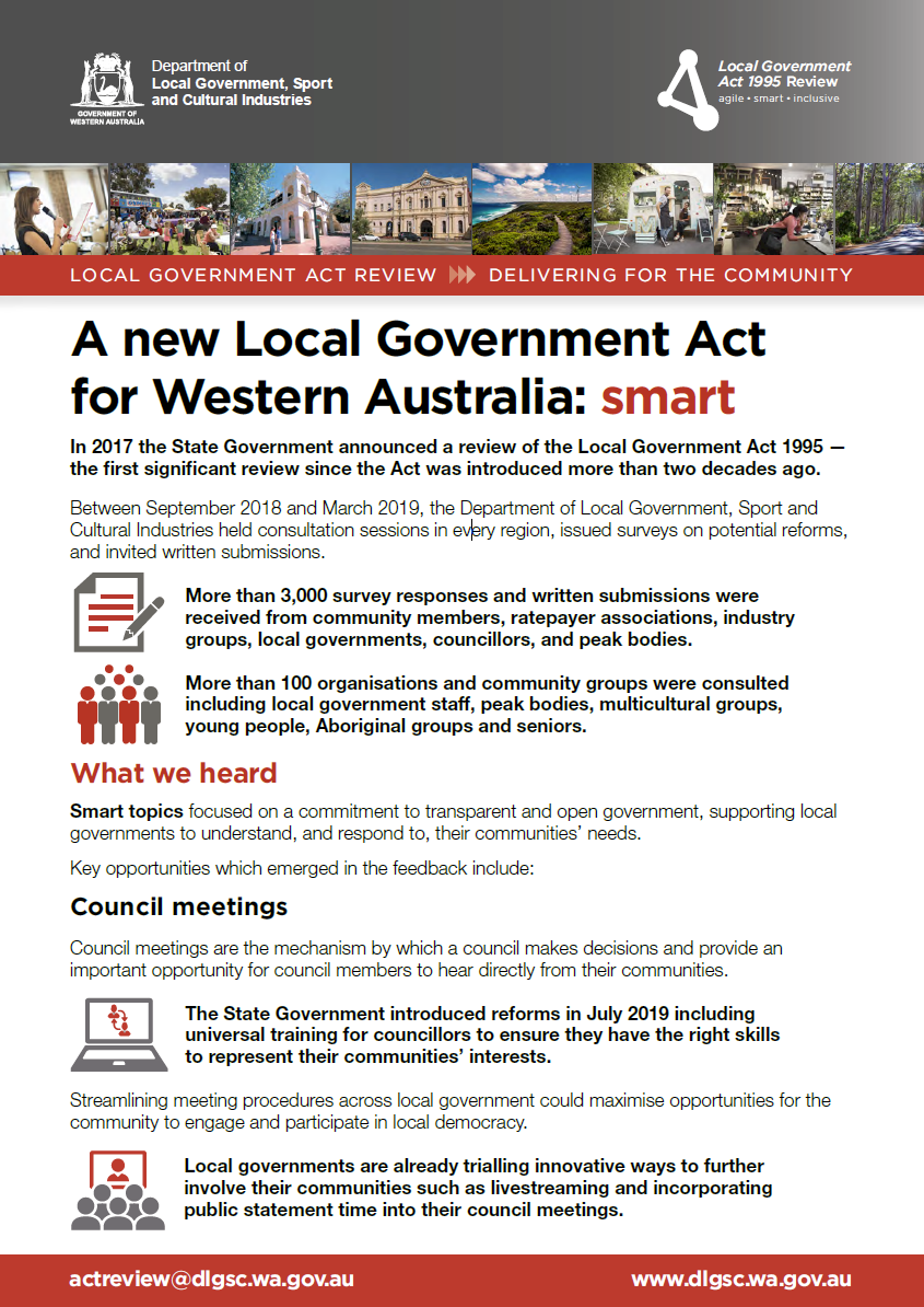 A new Local Government Act for Western Australia: smart