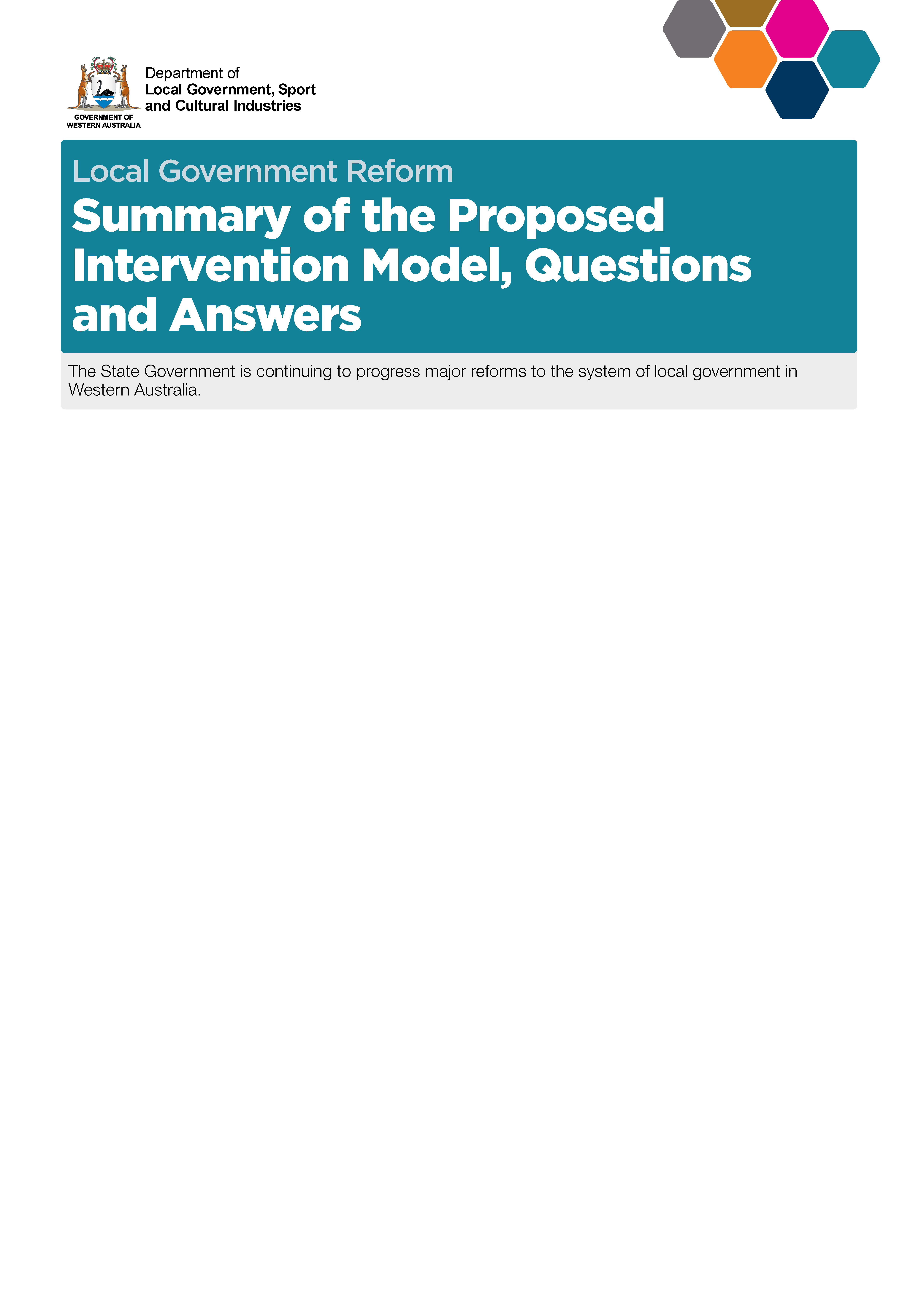 Summary of the Proposed Intervention Model, Questions and Answers