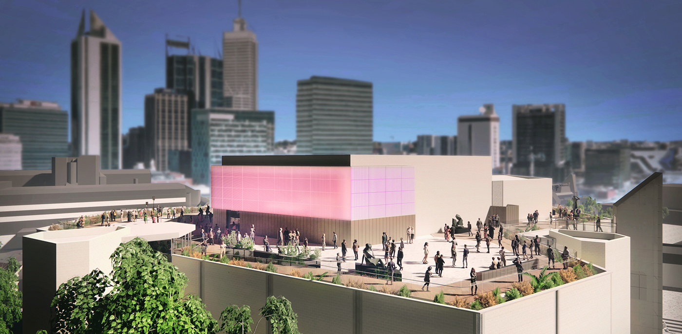 Artist's impression of the Art Gallery of Western Australia rooftop.