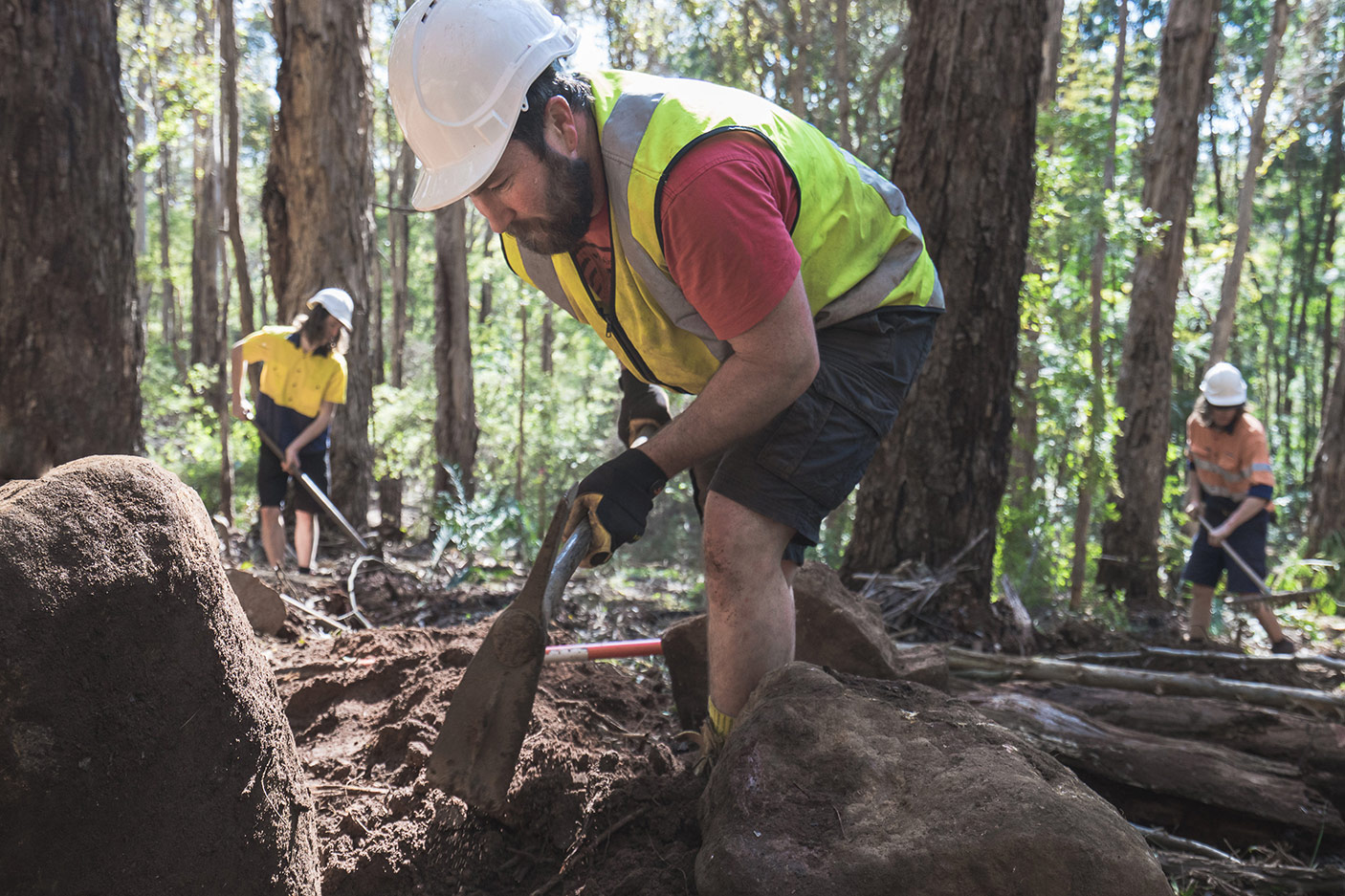 People working on a trail in Margaret River
