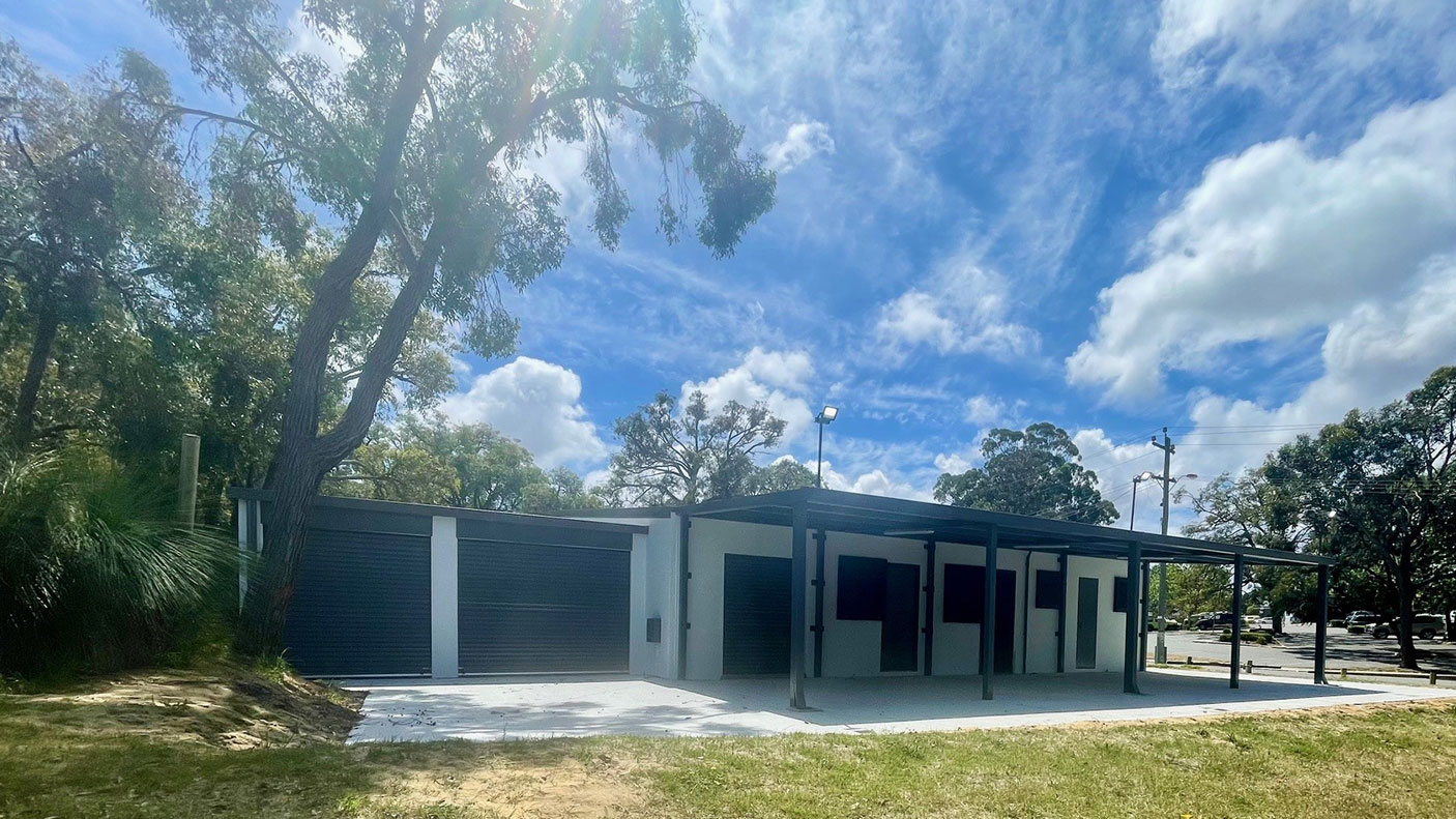 The newly renovated Greenwood Scout and Guide Hall on a sunny day