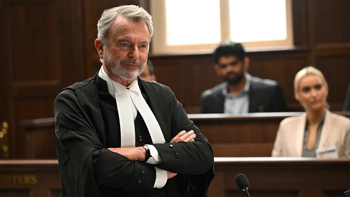 A still from The Twelve featuring Sam Neill in his role of Brett Colby SC