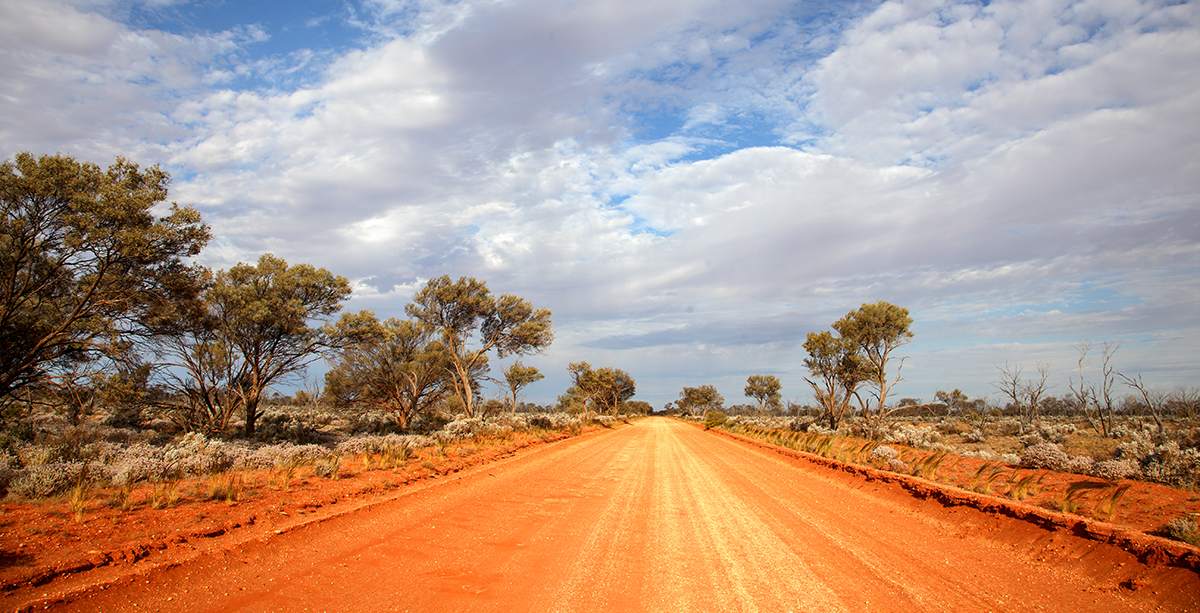 Remote gravel road in Western Australia