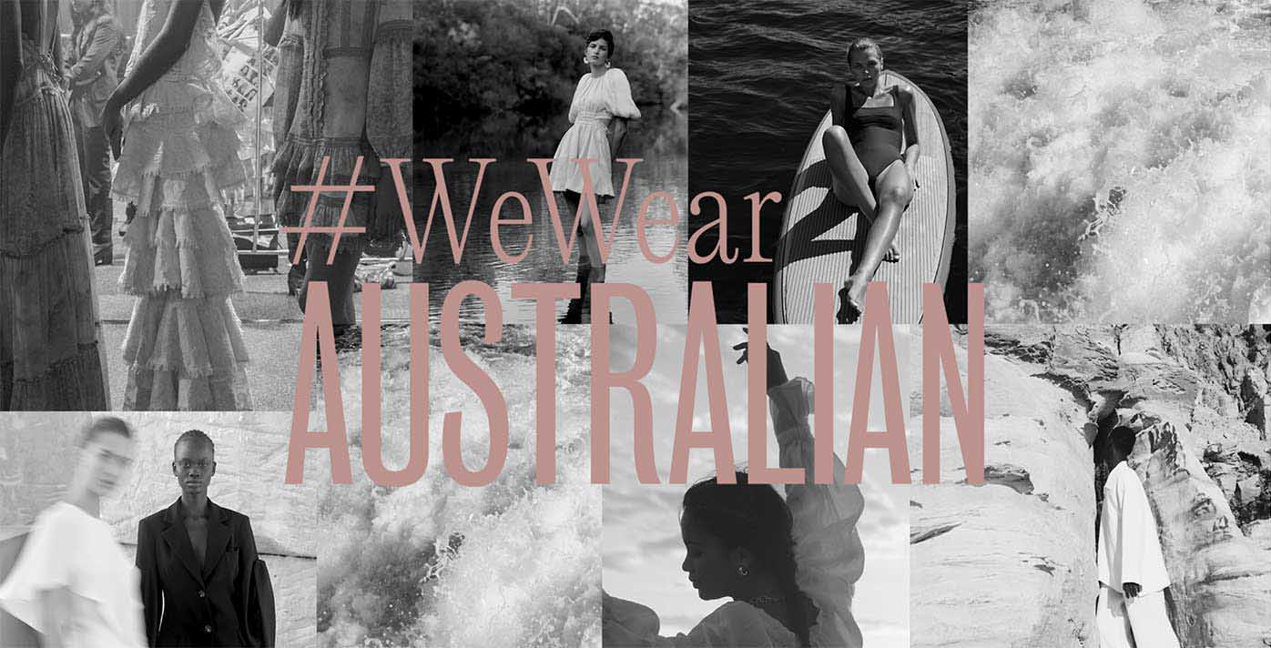 #WeWearAustralian campaign with black and white montage of fashion photos