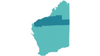 A map highlighting the Pilbara area