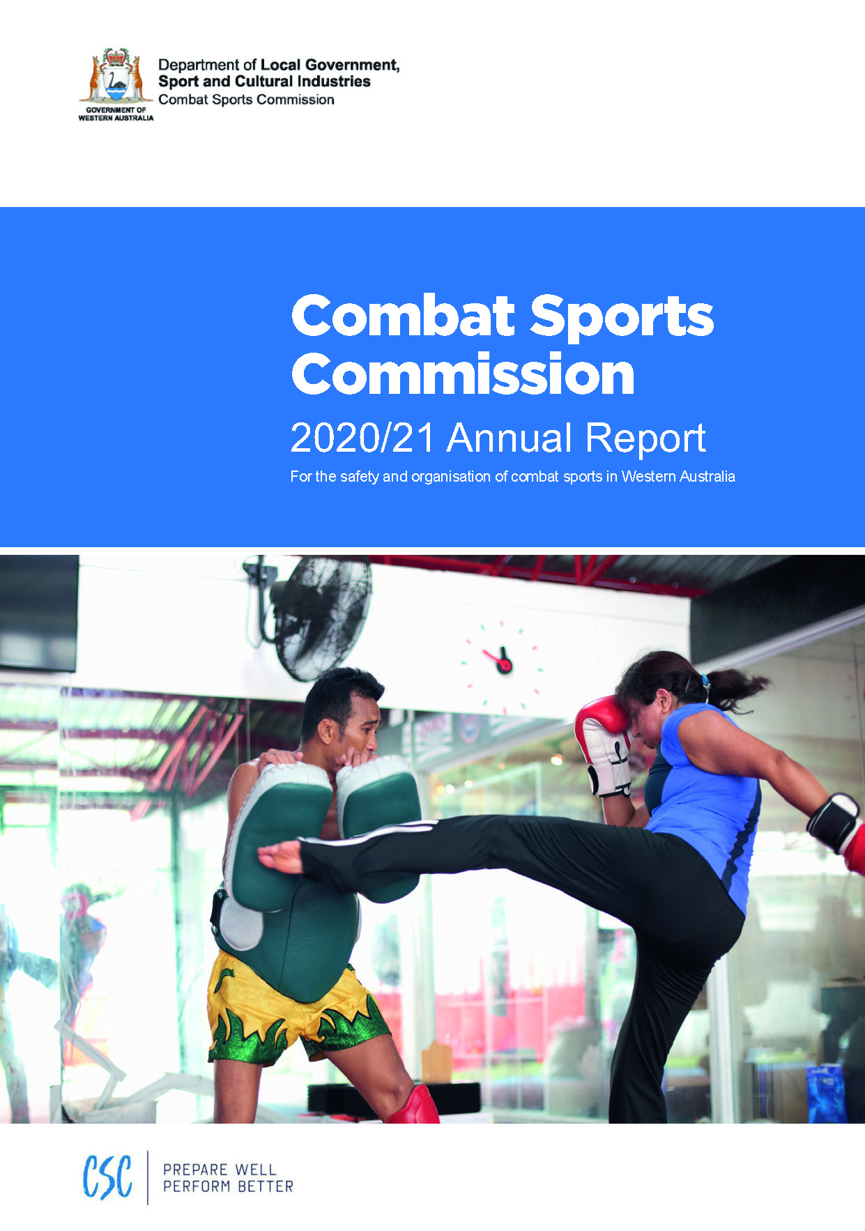 Combat Sports Commission 2020-21 Annual Report cover