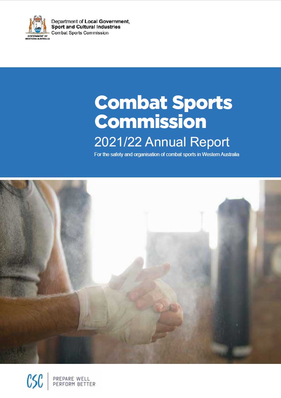 Combat Sports Commission 2021/22 Annual Report  cover