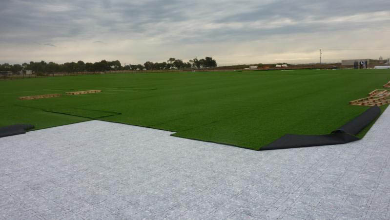 Construction of the first AFL and CA endorsed synthetic turf oval in Australia at Point Cooke, Melbourne
