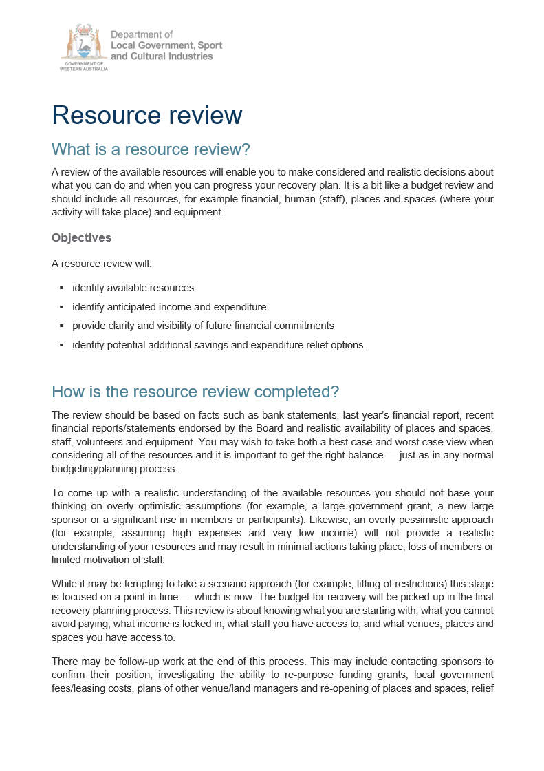 Resource review