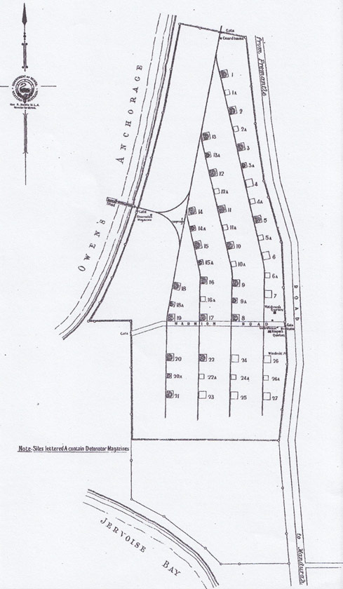 Map of the explosives magazine