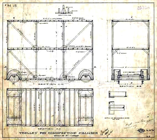 A technical drawing of the fumigator