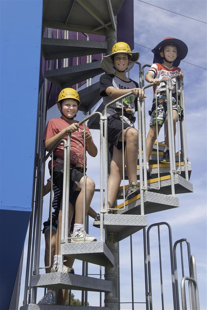 students-climbing-the-stairs-to-the-flying-fox