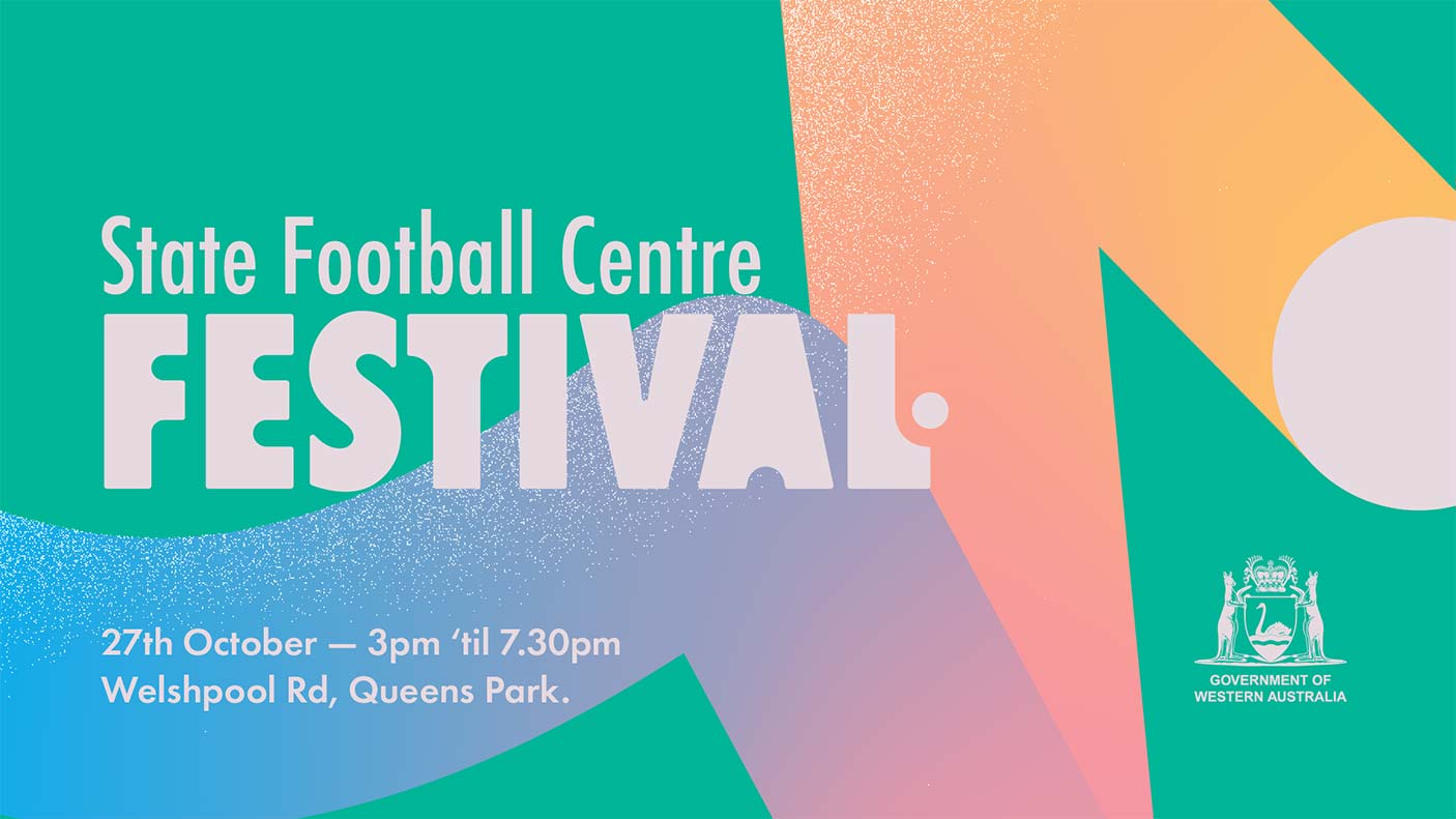 State Football Centre Festival with WA Government logo