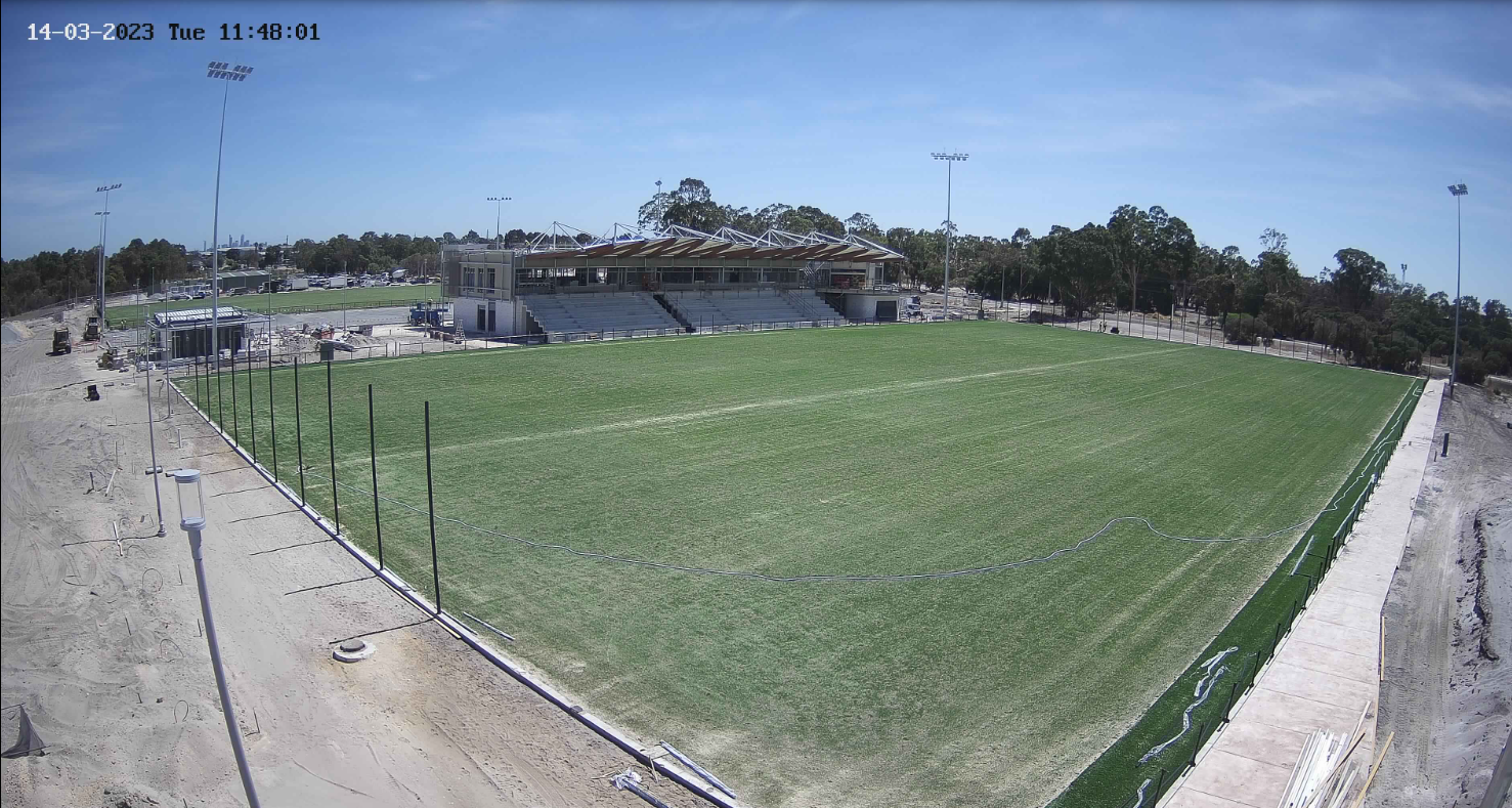 An image of the construction of the State Football Centre